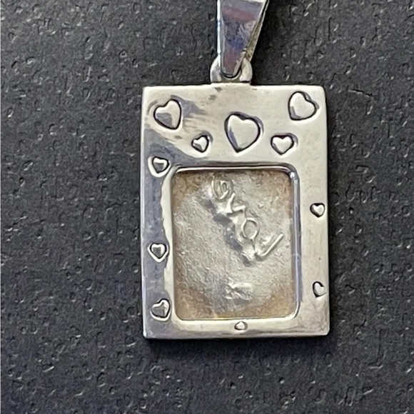 .925 Sterling Silver Photo Frame Pendant and Chain-Made in Italy - Picture 2 of 12